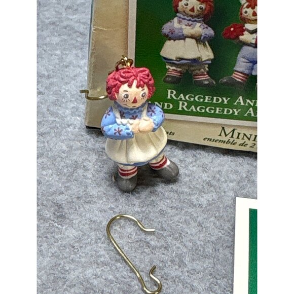 Hallmark 2002 Keepsake Raggedy Ann & Andy Miniature Ornaments Set of 2 Collectib - Picture 3 of 9